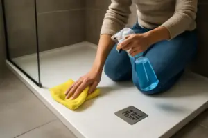 Come si pulisce il piatto doccia in resina? Il trucco che previene aloni e graffi