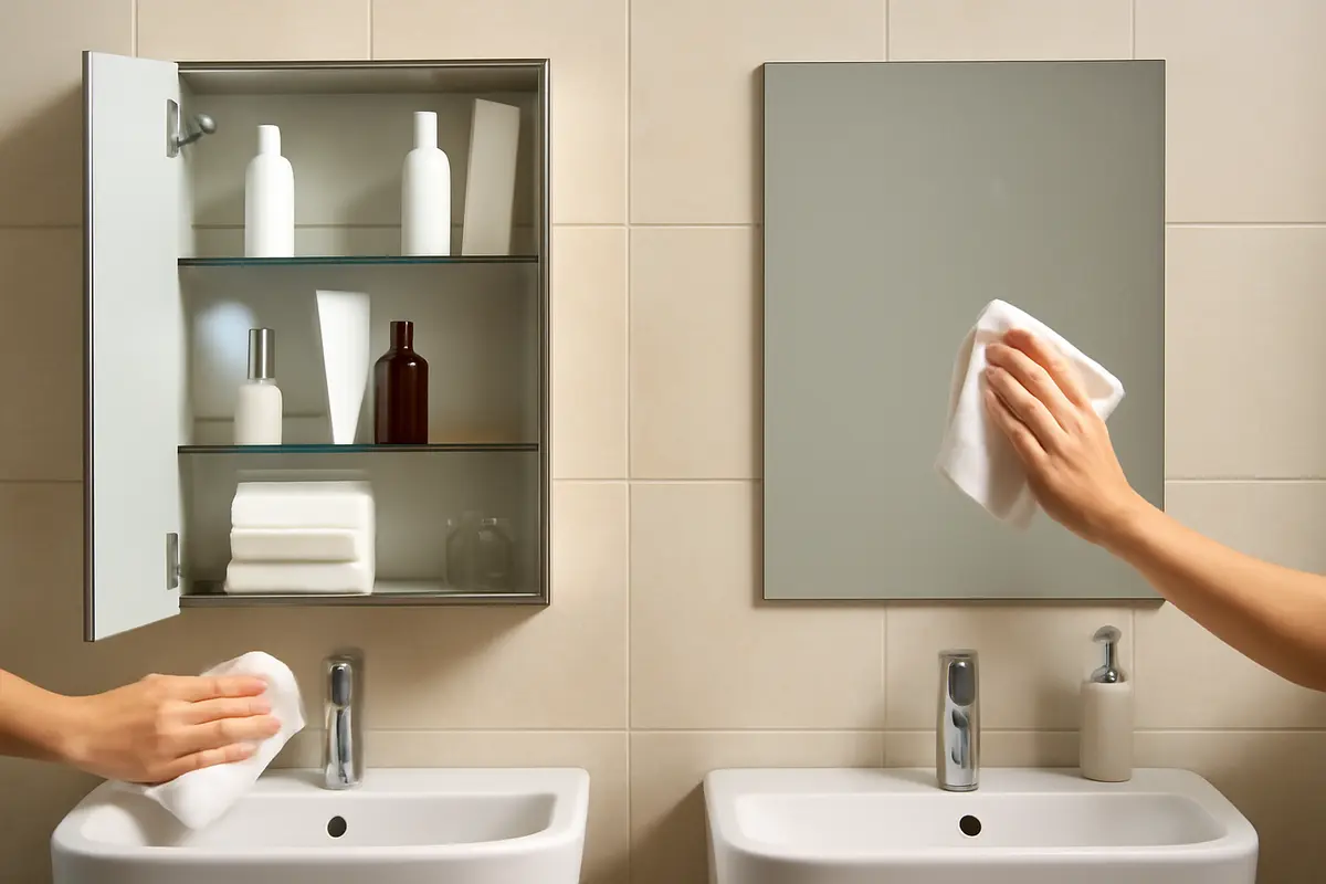 Specchio contenitore bagno o semplice meglio? La differenza che incide su pulizia e funzionalità