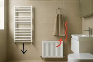 Qual è la posizione ideale per il termoarredo in bagno? L’errore più comune che fa sprecare calore