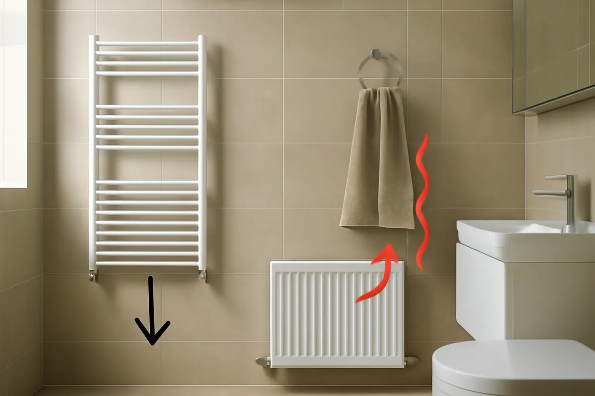 Qual è la posizione ideale per il termoarredo in bagno? L’errore più comune che fa sprecare calore