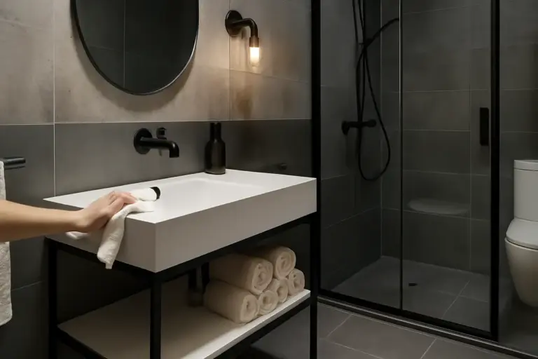 Stile industriale in bagno: come ottenerlo senza rinunciare a facilità di pulizia