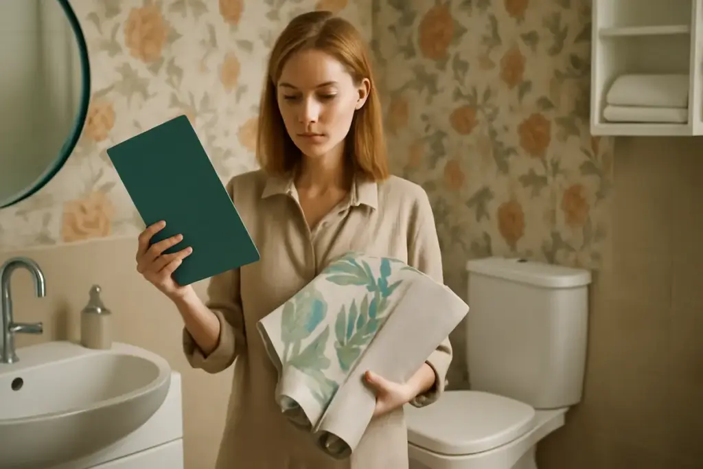 Come scegliere la carta da parati per il bagno? Tipi resistenti e idee che rinnovano senza lavori invasivi