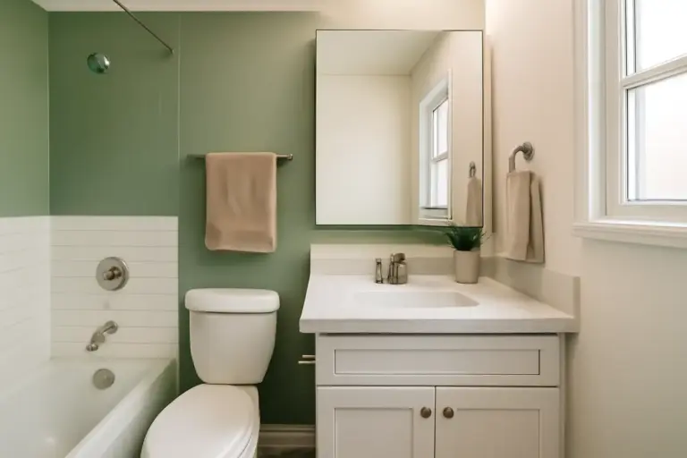 Quali colori scegliere per un bagno piccolo? Semplice trucco visivo per renderlo più ampio