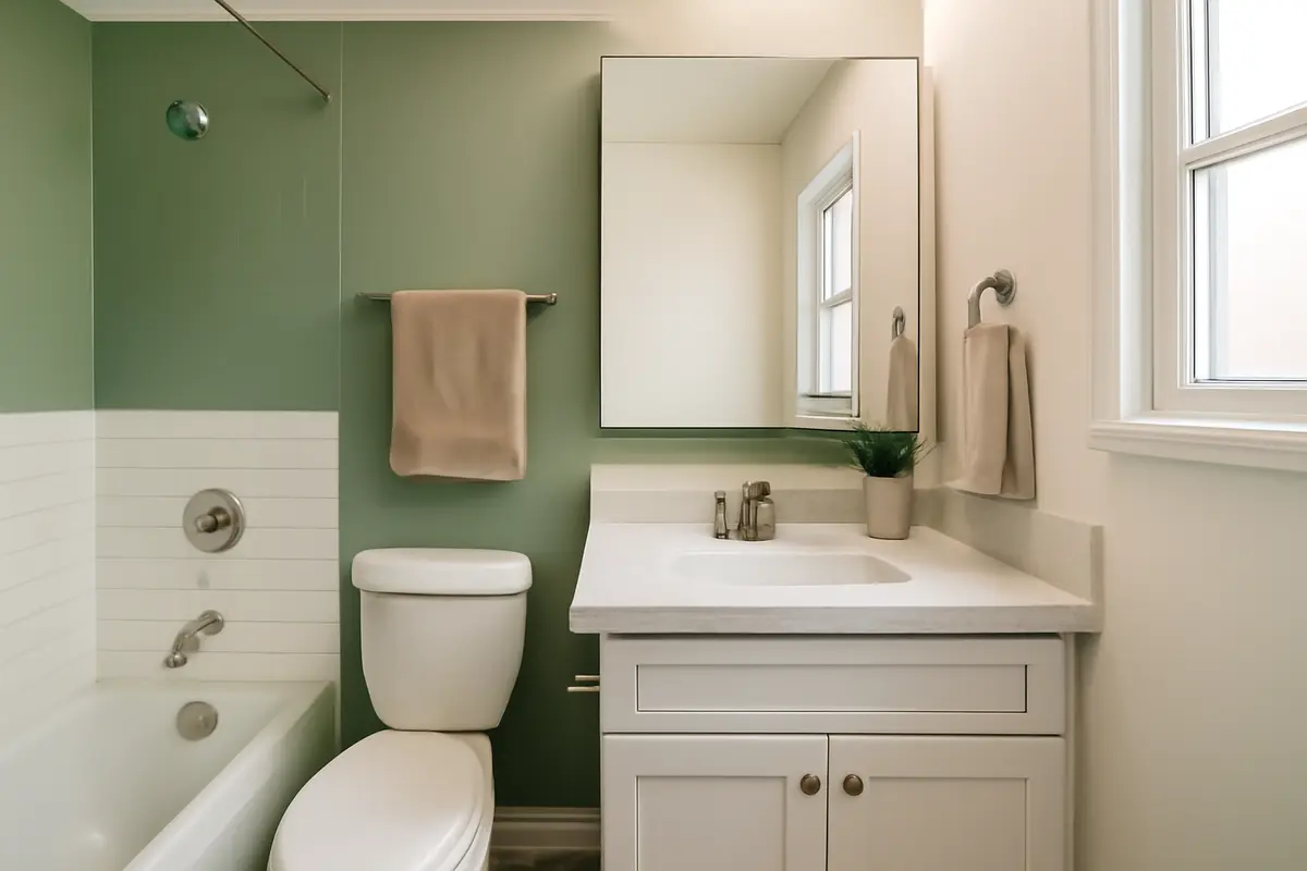 Quali colori scegliere per un bagno piccolo? Semplice trucco visivo per renderlo più ampio