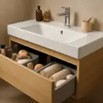 Parete attrezzata sotto lavabo bagno: il trucco degli interior designer per recuperare spazio nascosto